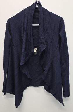 Cremieux Wrap Cardigan Navy Blue Size Small Wool/Acrylic